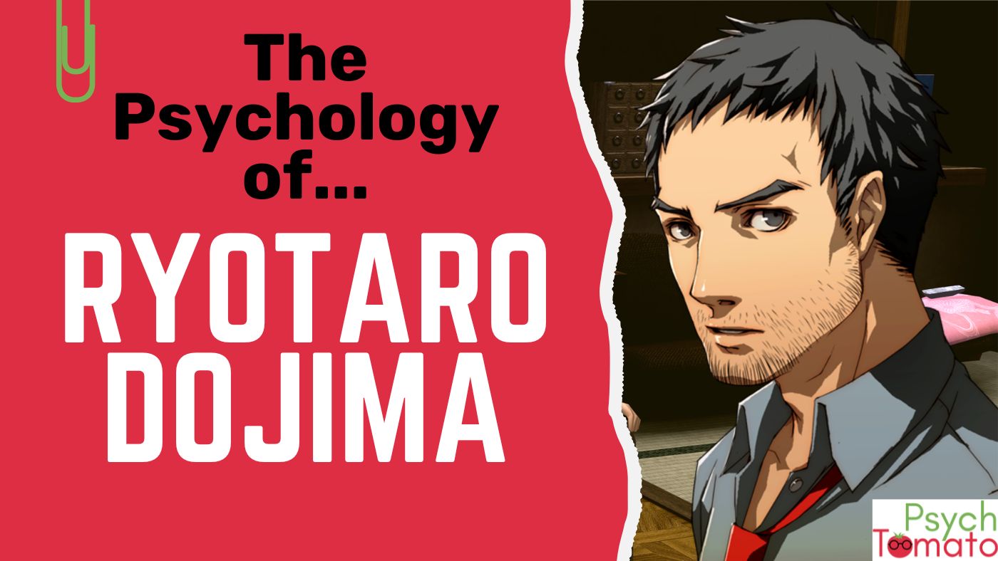 Ryotaro Dojima from Persona 4 beside the title “The Psychology of Ryotaro Dojima.”
